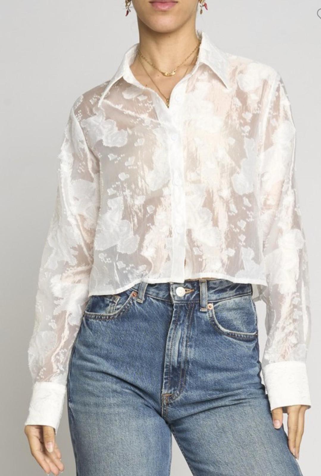 LONG SLEEVE CROPPED BLOUSE