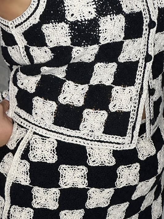 CROCHET CHECKERED SET