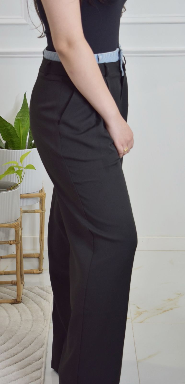 DENIM WAIST PANTS