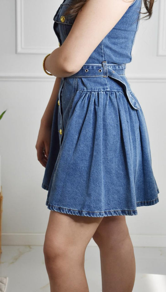 DENIM FLARE DRESS