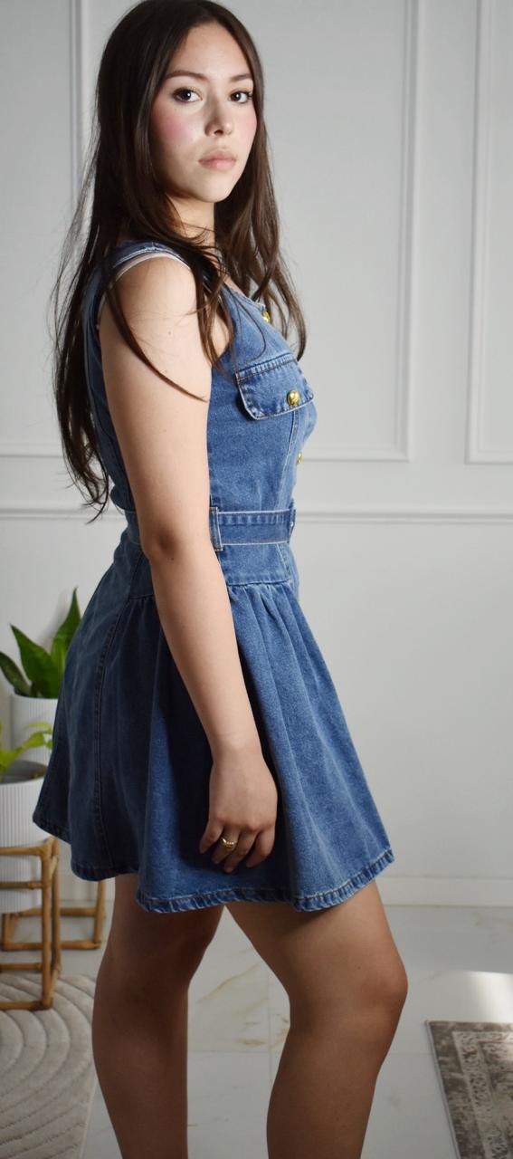 DENIM FLARE DRESS